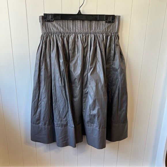 Zara Pleated Shimmer Charcoal Grey Skirt, Size Small - Picture 2 of 8